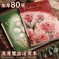 Floral B5/A5 Refillable Notebook with Detachable Pages, Thickened Blank/Grid/Word Paper