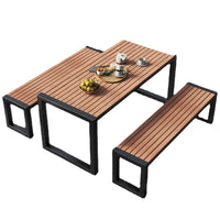Outdoor Bistro Set, 3-Piece Patio Furniture with Round Table and 2 Chairs, Metal Garden Dining Set for Balcony, Deck, or Yard