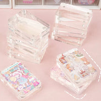 Mini Transparent Acrylic DIY Guka Card Holder Set with Stickers and Quicksand