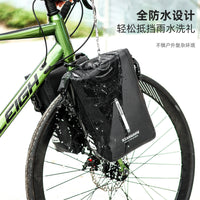 RZAHUAHU Waterproof Bicycle Front Fork Bag, Mountain Bike Frame Bag, Cycling Pannier for Road & Mountain Bikes