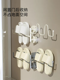 Suction Cup Slipper Rack Wall Mounted Foldable Shoe Drying Holder for Bathroom Balcony
