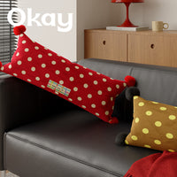 Vintage Polka Dot Lumbar Pillow Cover / Pillow with Insert for Sofa & Car