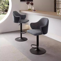 Italian Minimalist Adjustable Swivel Bar Stool with Backrest for Home, Hotel, and Bar