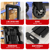 Foldable Silent Wheel Hand Truck Portable Outdoor Camping Cart Shopping Trolley