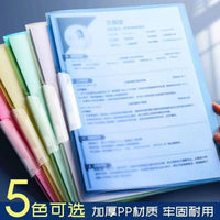 A4 Rotating File Folder with Side Opening Buckle, PP Transparent Document Report Clip