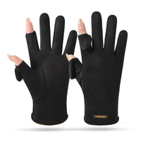 Women's Winter Cycling Gloves with Velvet Lining, Flip-Finger Touchscreen, and Warmth Retention