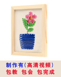 DIY String Art Kit with Wooden Board and Nails for Creative Home Decor