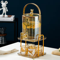 Selected Light Luxury Glass Cold Water Pitcher Set with Faucet, Large Capacity Fruit Tea Dispenser for Home Use