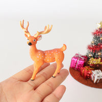 Miniature Christmas Living Room Decor Set with Tree, Deer, Gift Boxes, and Carpet