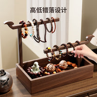 Vintage Style Wooden Jewelry Display Stand for Bracelets, Necklaces, and Watches