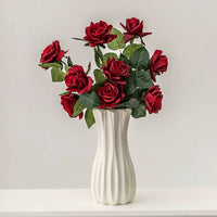 European Style Ceramic Rose Flower Vase for Living Room Dining Table Decor