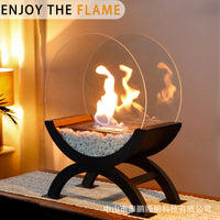 Portable Tabletop Bioethanol Fireplace - Indoor/Outdoor Mini Fire Pit for Ambiance & Warmth