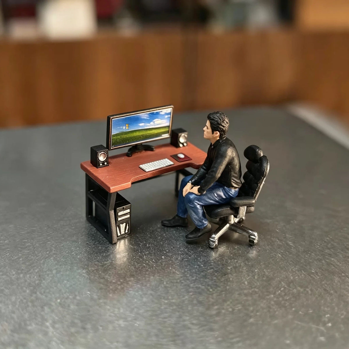 1/64 Scale Miniature Gaming Desk Model Set