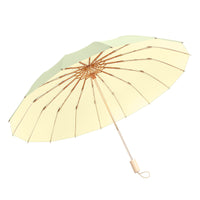 16-Rib Windproof UV Protection Folding Umbrella for Sun and Rain, UPF50+