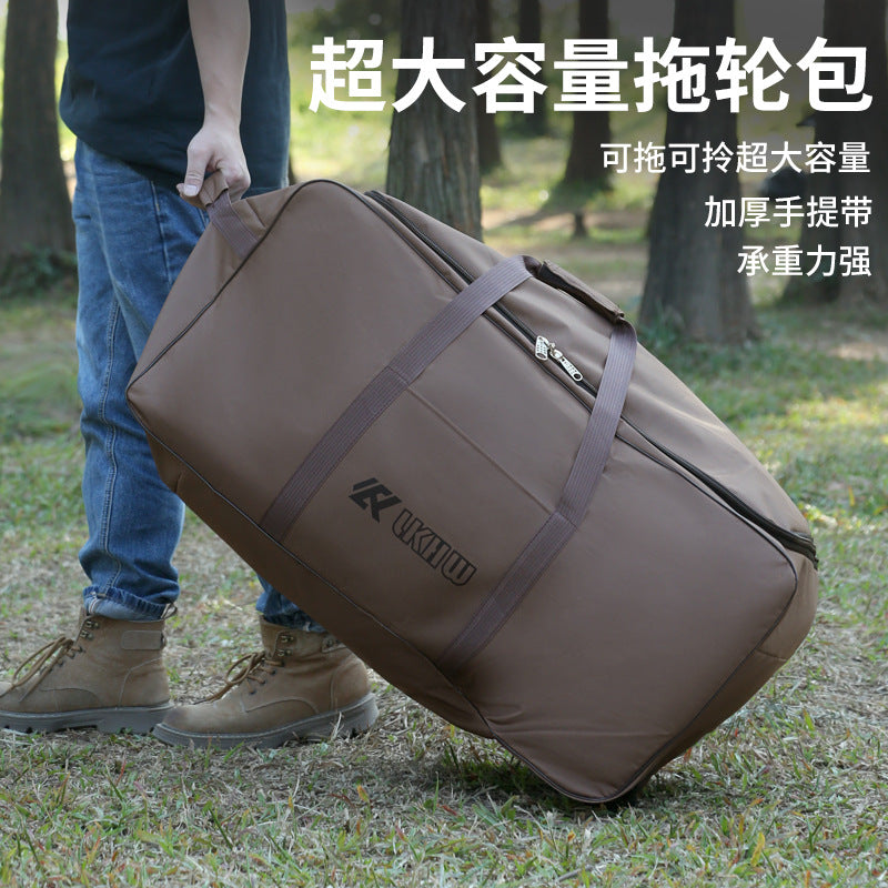 Large Capacity Foldable Rolling Duffle Bag for Travel, Camping, and Picnic Gear