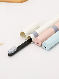Portable Toothbrush Holder Travel Case with Lid for Couples, Mini Toothbrush Storage Box for Business Trips
