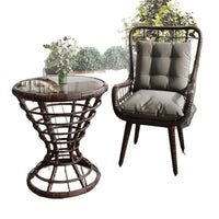 Indoor Outdoor Wicker Swing Chair with Stand and Table, Single/Double Seater Hanging Basket Chair for Patio Balcony Garden