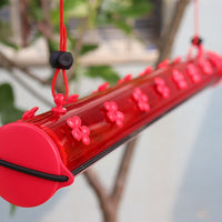 Hummingbird Feeder Creative Hanging Long Tube with Flower Bird Water Feeder
