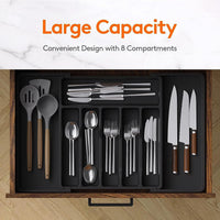 Expandable Cutlery Drawer Organizer Tray for Kitchen Utensils