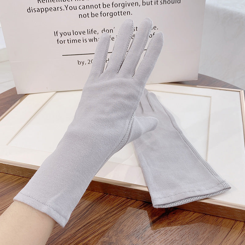 Women's UV Protection Cotton Driving Gloves with Touchscreen Fingertips