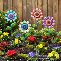 Outdoor Garden Metal Sunflower Stake Decor for Yard and Patio