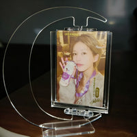 DIY Rotating Photo Frame for 3-inch Cards - Transparent Acrylic Display Stand