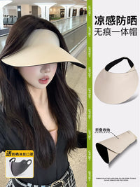 Seamless Wide Brim Sun Visor for Women, UV Protection, Sports & Cycling
