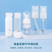 Travel Refillable Bottle Set for Shampoo, Lotion, and Cosmetics - Press Pump & Spray Bottles