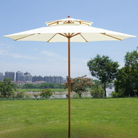 Outdoor Patio Umbrella with Crank, Double-Tiered, UV Protection, for Garden, Cafe, and Market