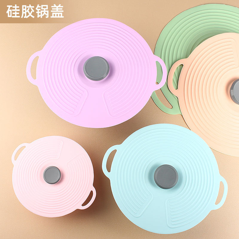 Silicone Pot Lid Cover for Fresh-keeping, Spill-proof, and Dust-proof