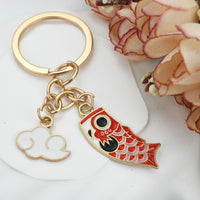 Japanese Style DIY Koi Fish Cloud Enamel Alloy Charms for Jewelry Making and Bag Decoration