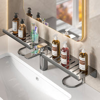 Faucet Bathroom Organizer Shelf Wall-Mounted No-Drill Toilet Washbasin Storage Rack