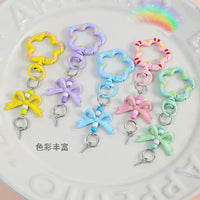DIY Perler Bead Keychain Accessories with Steel Wire Ring and Lanyard for Crafts
