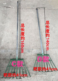 Garden Telescopic Iron Rake with Long Handle, Adjustable Width for Leaves, Weeds, and Grass