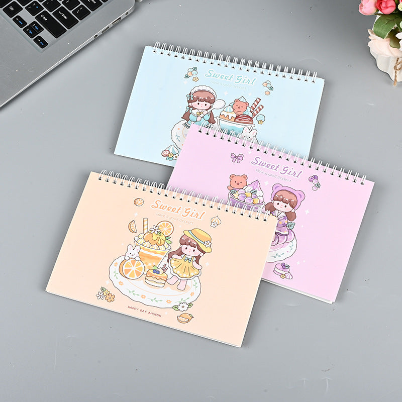 A5 Release Paper Notebook with Scraper Tool for Stickers and Washi Tape, Double-Sided Coil Bound Journal