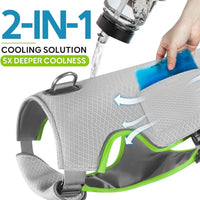 Cooling Dog Vest with Ice Packs for Summer Heat Relief, Adjustable Pet Cooling Jacket