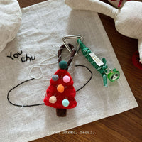 Korean INS Style Red Cartoon Sweet Bag Charm Colorful Plush Ball Keychain Phone Pendant