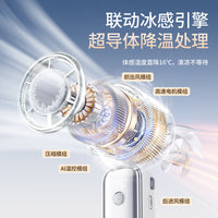 Portable Foldable Neck Fan with Cooling Plate, Ultra-Quiet USB Rechargeable Mini Fan for Personal Cooling