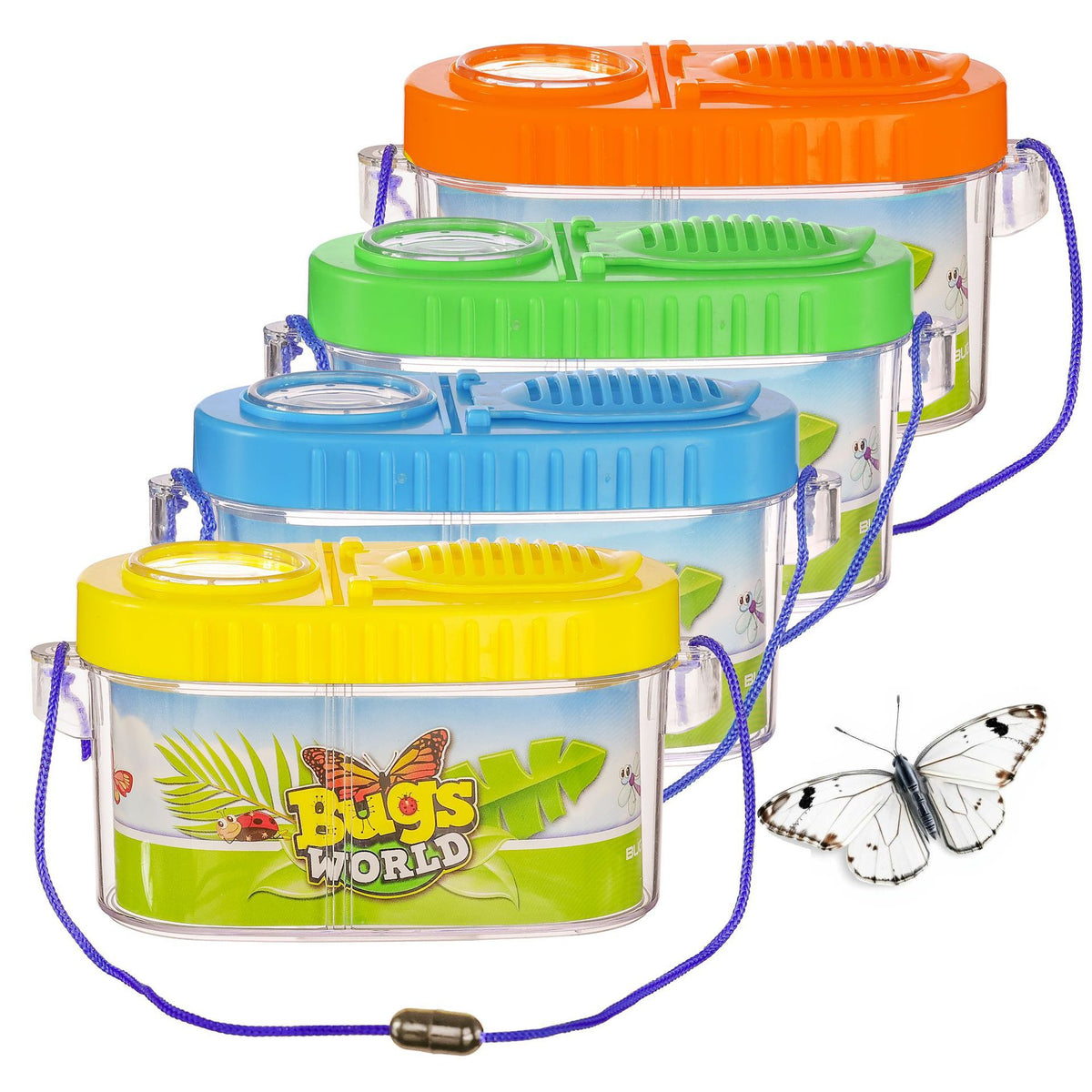 Kids Insect Observation Box with Magnifier for Outdoor Exploration, Nature Science Experiment Kit for Preschoolers