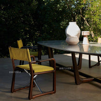 Outdoor Teak Folding Armchair and Table Set for Patio Garden Balcony