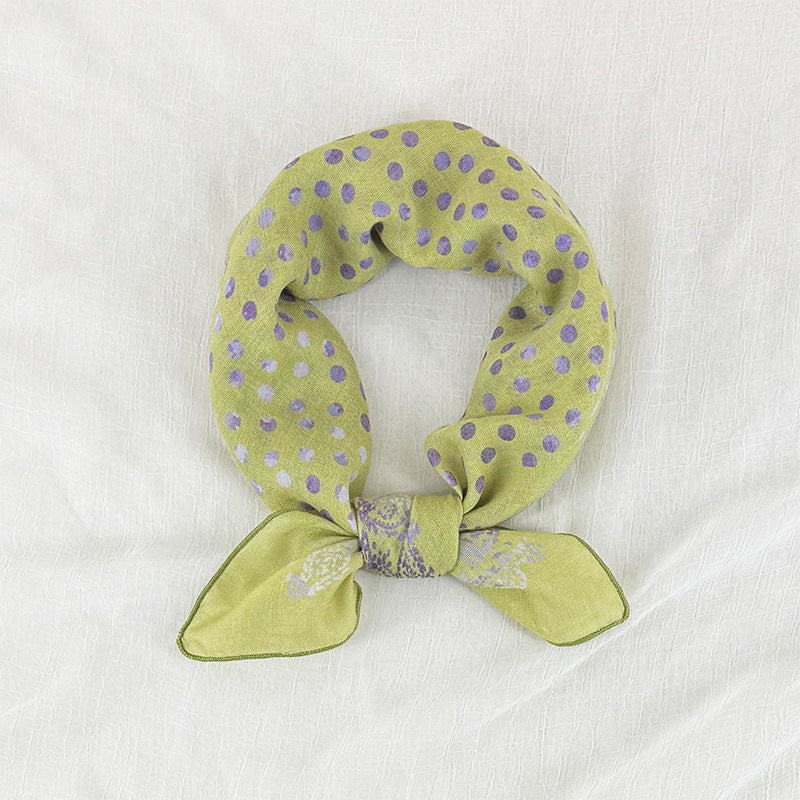 Cotton Linen Square Scarf for Women - Versatile Headscarf, Necktie, Decorative Shawl for Spring/Summer Travel