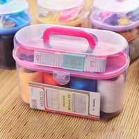 Portable Sewing Kit with 46-Piece Thread Set and Storage Box