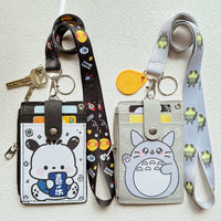 Cartoon Multi-functional ID Card Holder with Lanyard for Students