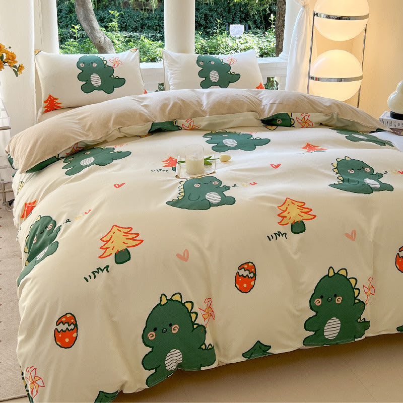 Cartoon Print 3-Piece Duvet Cover Set for Twin Beds