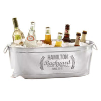 European Style Stainless Steel Ice Bucket for Home Bar Commercial Outdoor Use, Oval Large Champagne Wine Beer Cooler