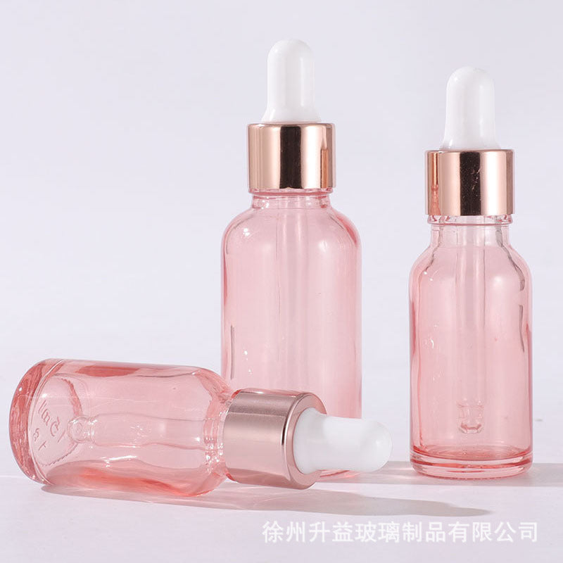 Pink Glass Dropper Bottles for Essential Oil, Serum, Lotion, Cosmetic Refill Bottle, 10ml 30ml 50ml