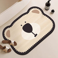 Cartoon Diatomaceous Earth Bath Mat Non-Slip Absorbent Shower Room Floor Mat