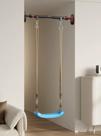 Kids Indoor Outdoor Swing Set with Hanging Rope Seat and Horizontal Bar for Sensory Play