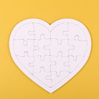 DIY White Cardboard Jigsaw Puzzles for Kids, Paintable Educational Toy, Irregular Shapes