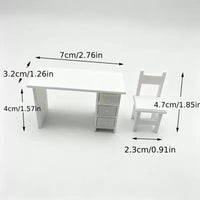 1:12 Scale Miniature 3D Printed Computer Desk for Dollhouse Scenes